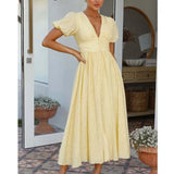 Juliette | Women's A-Line Maxi Sundress with Button Front