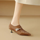 Ellen | Women Mid-Heels with Pointed Toe and Metallic-Accents