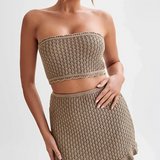 Savannah | Women's Knit Set with Bandeau Shorts