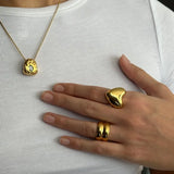 Amoria | Women Ring with Heart Design and Gold Finish