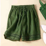 Lenora | Women's Shorts with Drawstring Waist and Lace Trim
