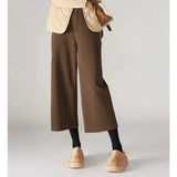 Mabel | Women's Wool Blend Wide Leg Pants with High Waist