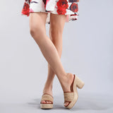 Célie | Women Heels with Orthopedic Insoles and Raffia