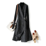 Arvendale | Women's Longline Wrap Vest with Buckle Waist Detail