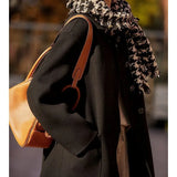 Rowan | Women's Wool Blend Long Overcoat with Polo Collar and Oversized Pockets