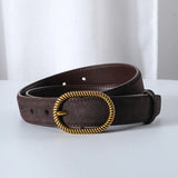 Maribel | Women Belt with Suede Material and Gold Buckle