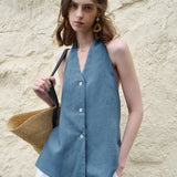 Juniper | Women Top With Linen Halter Neck