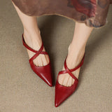 Delphine | Women's Mules with Leather Upper and Open-Toe