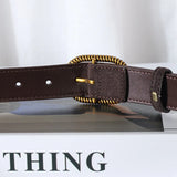 Maribel | Women Belt with Suede Material and Gold Buckle