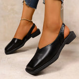 Veyla | Women's Sling Flats - Cushioned Sole - Square-Toe - Slingback Strap