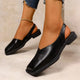 Veyla | Women's Sling Flats - Cushioned Sole - Square-Toe - Slingback Strap