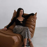 Harper | Women Skirt with Leopard-print and Midi-length