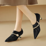 Ellen | Women Mid-Heels with Pointed Toe and Metallic-Accents