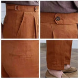 Wesley | Men's Linen Pants with High-Waist Straight-Leg