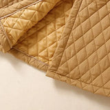 Maren | Women's Diamond Quilted Long Coat with Drawstring Waist