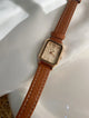 Audrey | Women Wrist Watch with Rectangle Dial and Leather Strap