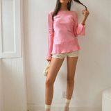 Elara | Women’s Satin Long Sleeve Bell Cuff Top
