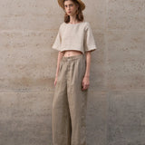 Evelyn | Women Top With Linen Boxy Cropped Fit
