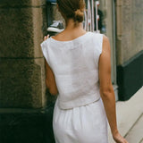 Hazel | Women Top With Linen Cropped Fit