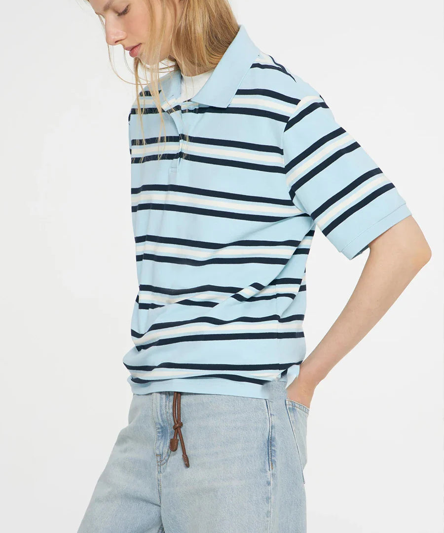 Noelle | Women Polo With Cotton Stripe Design