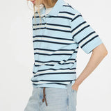 Noelle | Women Polo With Cotton Stripe Design