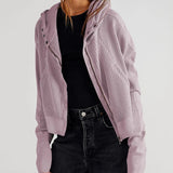 Beth | Women's Cropped Zip Hoodie with Oversized Fit and Soft Cotton Fabric