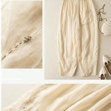 Fleurine | Women's Billowed Wide Leg Pants with Drawstring Waist