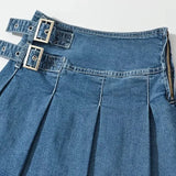 Lila | Women's Skirt with Pleated Buckle Detail