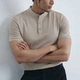 Austin | Men's Collared Slim Fit Button Neck T-Shirt