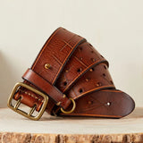 Fortezza | Men Belt with Cowhide Leather and Double Buckle