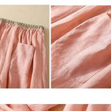 Éline | Women's Linen Tapered Pants with High Stretch Waist