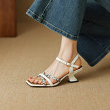 Odette | Women's Sandal with Square Toe and Buckle