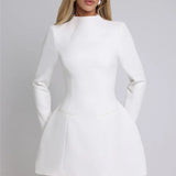 Elara | Women's Minimalist A-Line Midi Dress with Loose Fit Silhouette