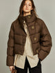 Veyra | Women's Quilted Cropped Jacket with High Neck and Bold Front Clasps