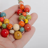 Mira | Women Necklace with Ceramic Beads and Adjustable Cord