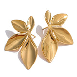 Marais | Women Earrings with Leaf Design and Gold Plating