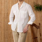 Grayson | Men's Cotton Seersucker Cuban Collar Shirt