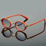 Valencia | Icon Sunglasses with Oval Frame Gold Detailing