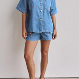 Rowan | Women's Denim Two Piece Set Cargo Shorts