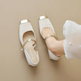 Bellore | Women's Mary Janes with Pearl-Accent and Metallic Strap
