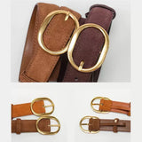 Montreux | Women Belt with Suede Material and Gold Buckle