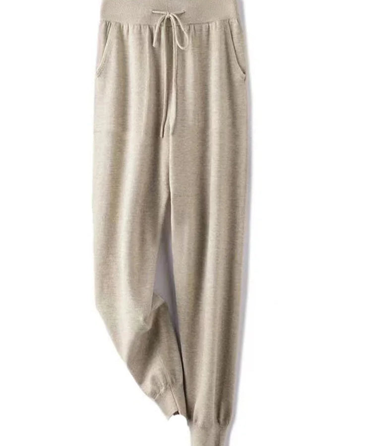 Giselle | Women's Wool Knit Pants with High Waist