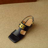 Isadora | Women's Sandal with Chain and Block Heel