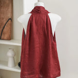 Valienne | Women Top With Linen Cross Neck
