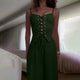 Frances | Women's Lace-Up Wide Leg Jumpsuit with Sleeveless Bodice