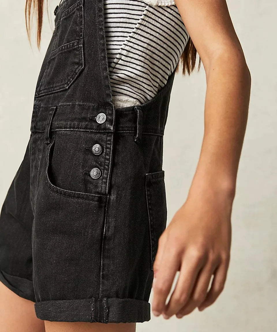 Sadie | Women's Denim Short Overalls Set