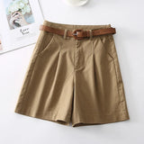 Parker | Women's Shorts with High Waist and Belt