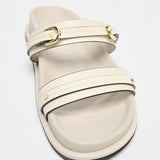 Maribel | Women's Twin Strap Flats with Buckles Cushioned Insole Anti-Slip Sole