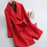 Kate | Women's Wool Cashmere Blend Coat with Belted Waist