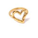 Liora | Women Ring with Heart Design and Gold Plating